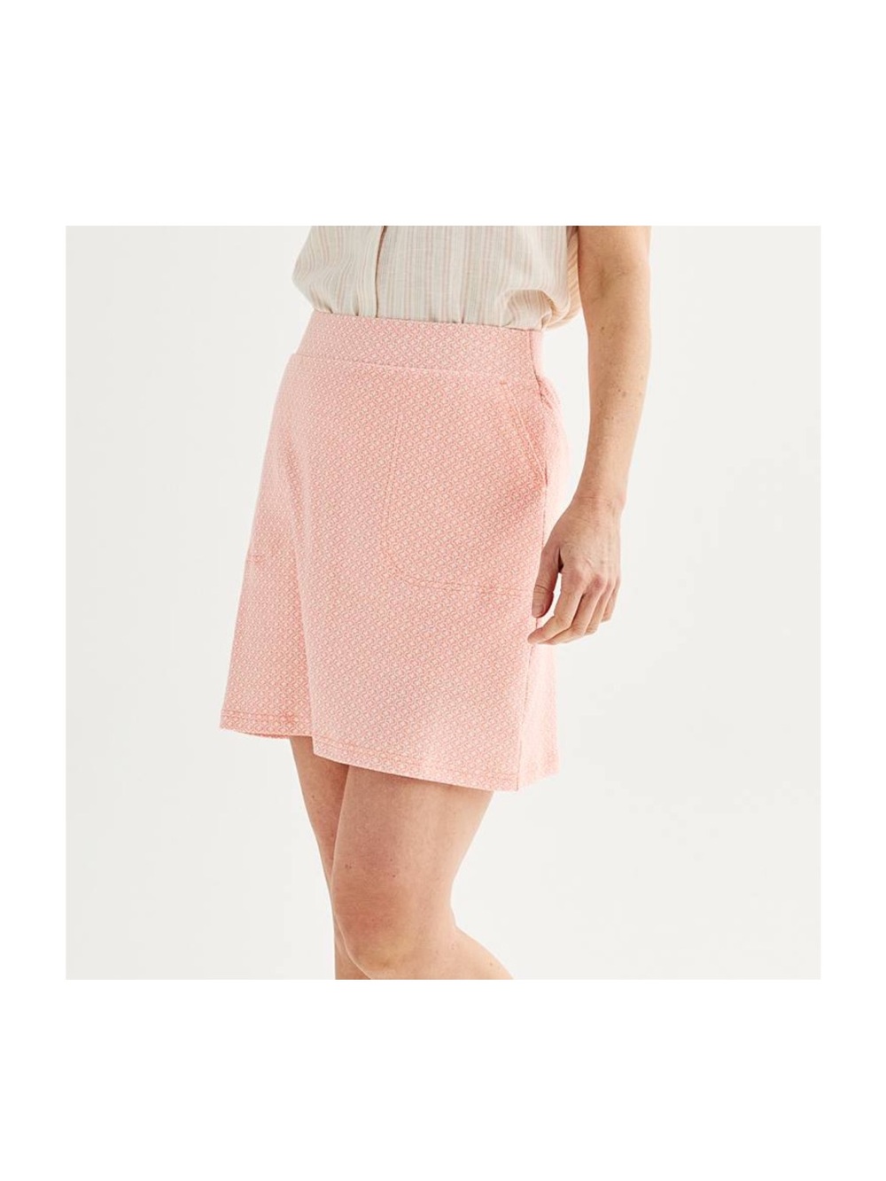 Cotton Blend Pink A-Line Skort